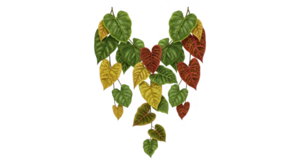 Vibrant tropical leaf necklace on black background