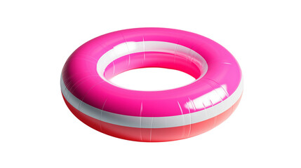 An red and pink lifebuoy ring  detailing, isolated on white background or transparent PNG.