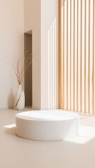 Fototapeta premium Peaceful Modern Interior with Organic Elements and Soft Light
