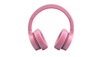 A modern pink headphone with cushioned ear pads and adjustable headband, isolated on white background or transparent PNG.