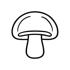 Simple Mushroom Icon Outline – Minimalist Fungi Drawing Vector