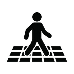 Crosswalk Pedestrian Icon Silhouette – Vector Walkway Symbol