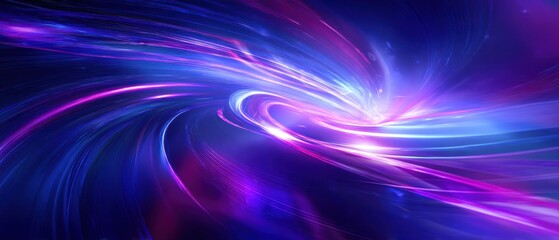 Fototapeta premium Abstract Vortex of Light and Color: A Symphony of Blue and Purple Hues