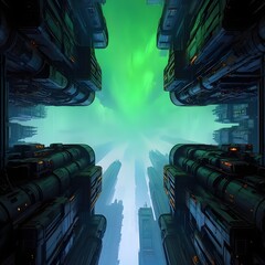 Futuristic Cityscape - Abstract Digital Art