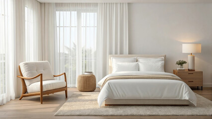 Cozy Bedroom Setup with Natural Light and Comfortable Furnishings for Relaxation