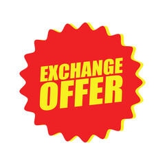 Exchange Offer Text Label – Vector Badge Design for Promotions, Deals, and Retail Sales
