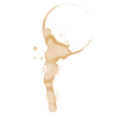 Coffee Stain on paper. Coffee or tea stains and traces - modern isolated clip art on white background. Splashes of cups, mugs and drops. Use this high quality set for your menu, bar, Cafe. eps10