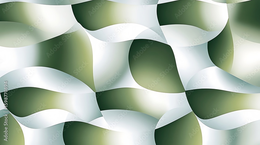Aufkleber abstract curve pattern design with olive green and white gradient