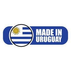 Made in Uruguay Label with Flag – Vector Badge Design for Country of Origin, Export, and Product Packaging