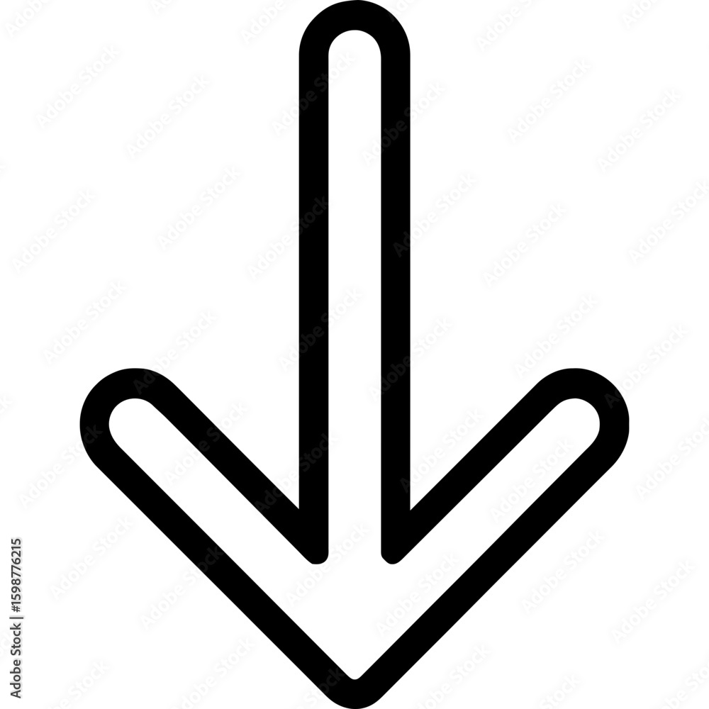 Poster simple arrow down outline icon vector