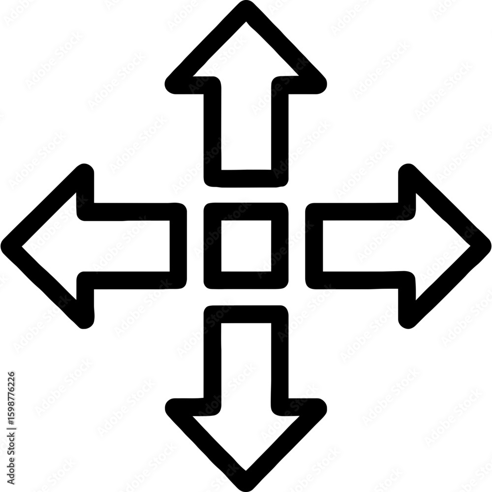 Poster move arrows icon outline vector