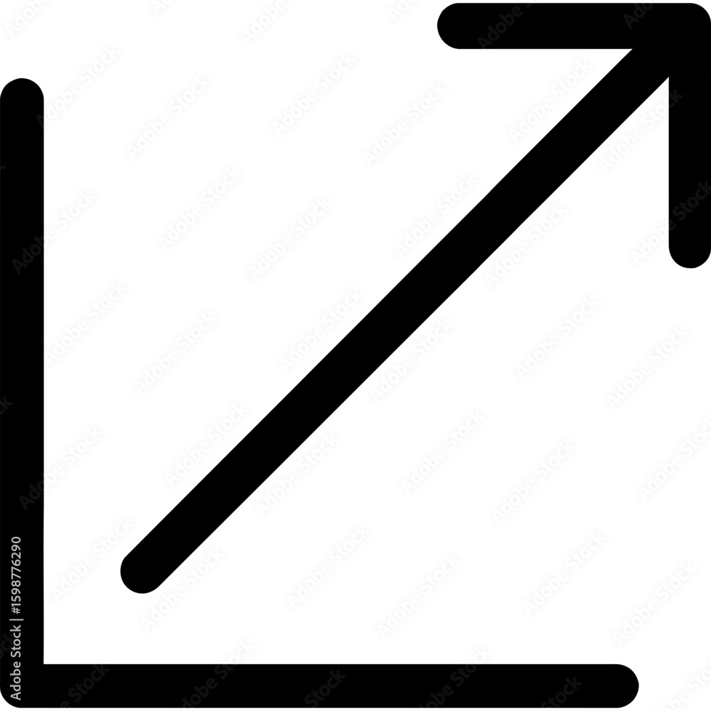 Poster diagonal arrow up right outline icon vector