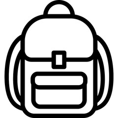 Backpack outline icon vector