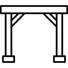 Fototapeta premium Post and beam frame outline icon vector