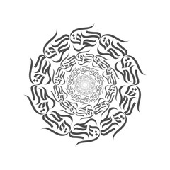 Abstract Arabic Calligraphy round design islamic art