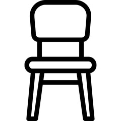Dining chair outline icon vector