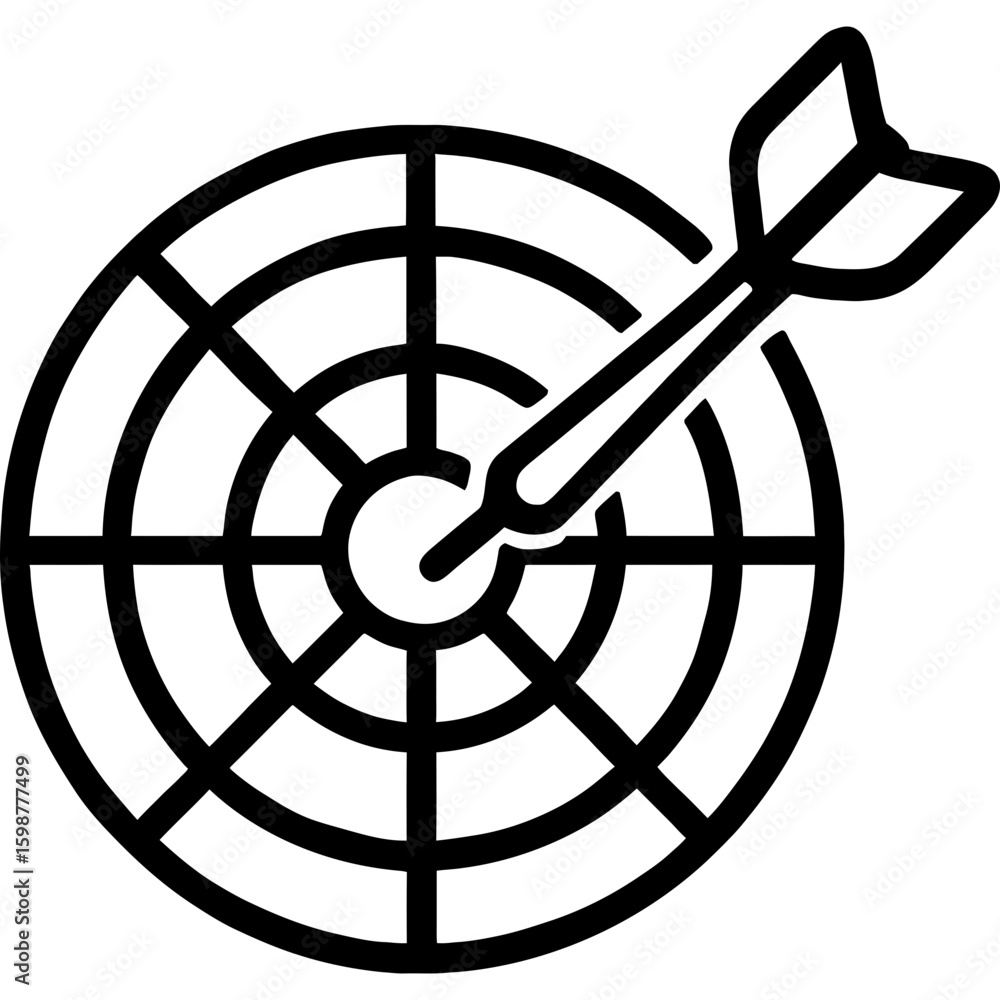 Poster dartboard target outline icon vector