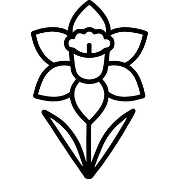 black outline daffodil flower clip art preview