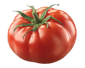Fresh, ripe red tomato isolated on a white background