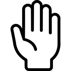 Open palm stop gesture outline icon vector