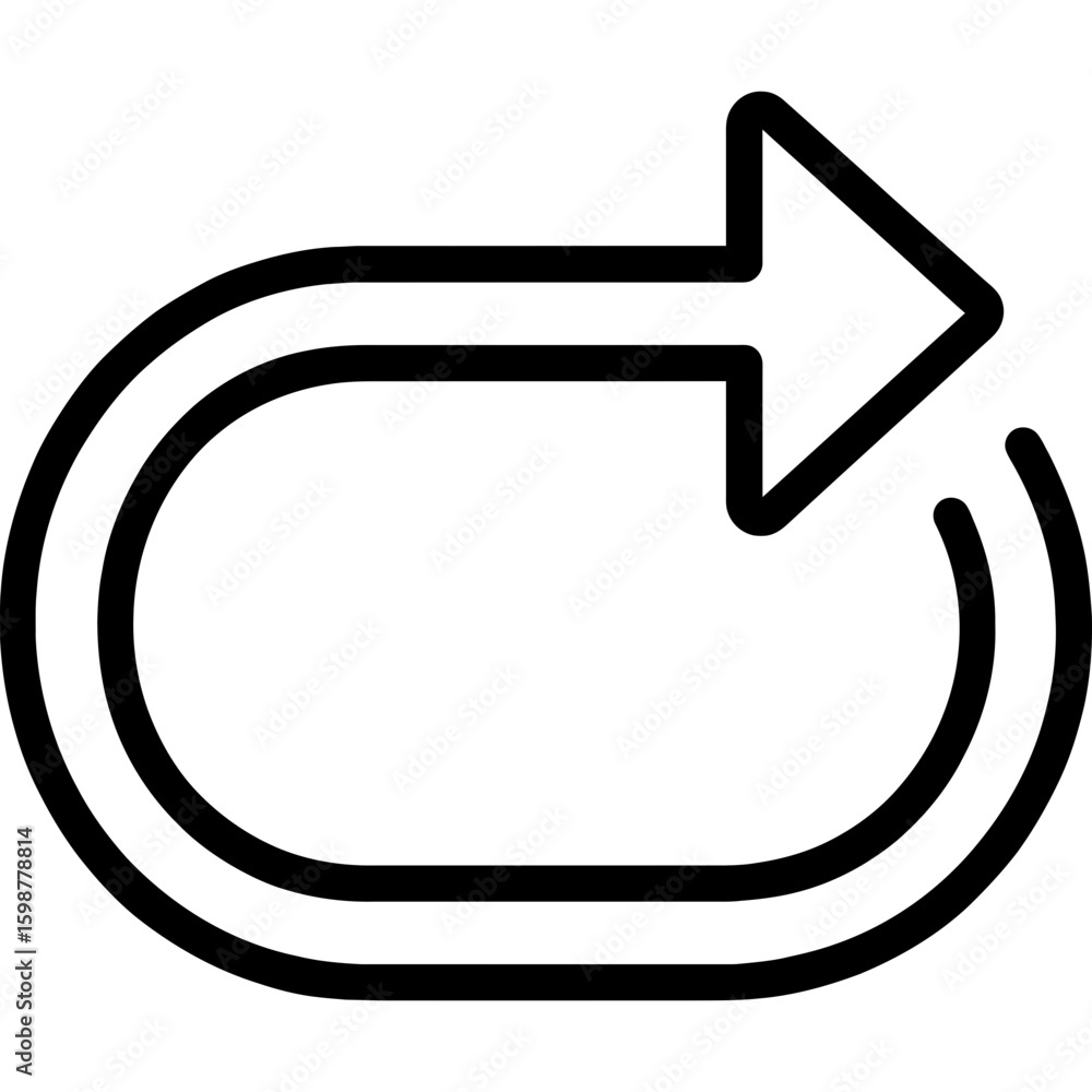 Poster loop arrow outline icon vector