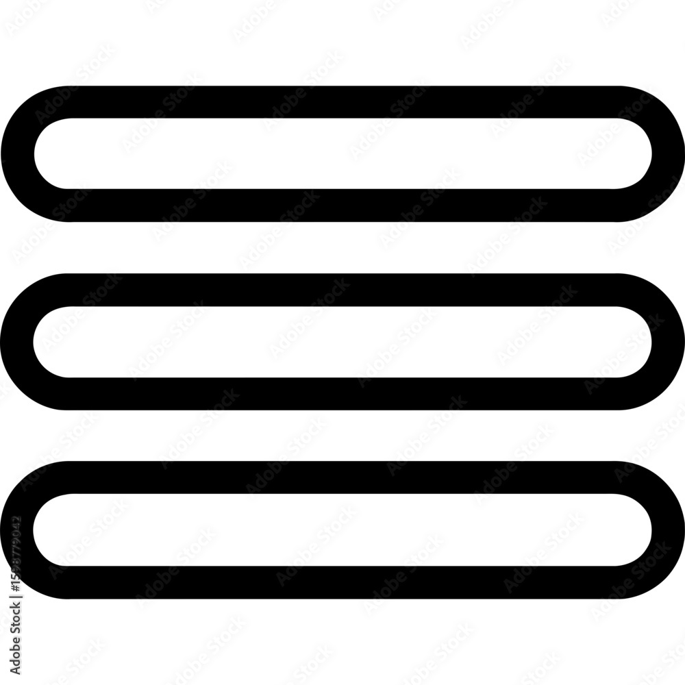 Poster hamburger menu ui element outline icon vector