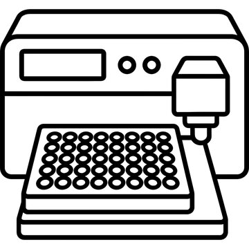 Microplate reader outline icon vector