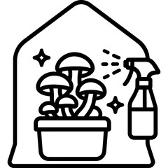 Mushroom growing kit outline icon vector