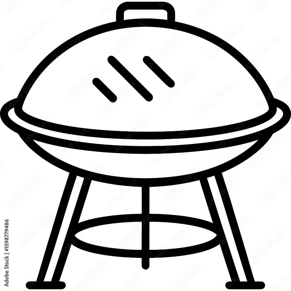 Poster saj griddle with support stand outline icon vector