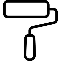 Fototapeta premium Paint roller outline icon vector