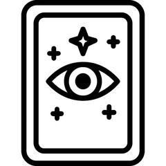 Tarot card outline icon vector