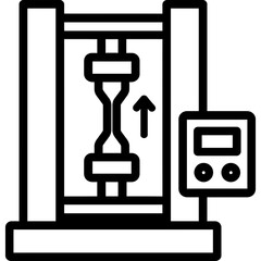 Tensile testing machine outline icon vector