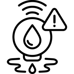 Smart water leak sensor outline icon vector
