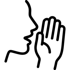 Whispering profile outline icon vector