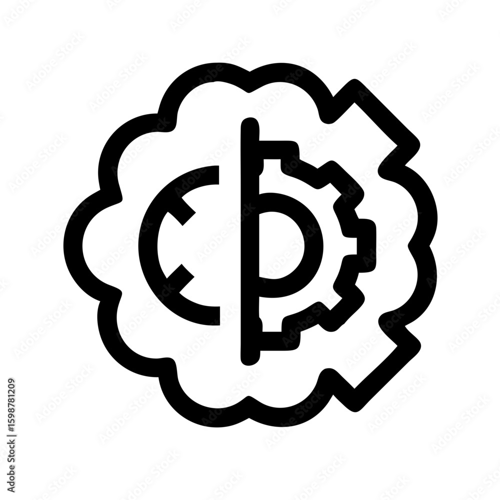 Poster ai brain machine learning artificial intelligence cloud computing technology concept graphic icon ve