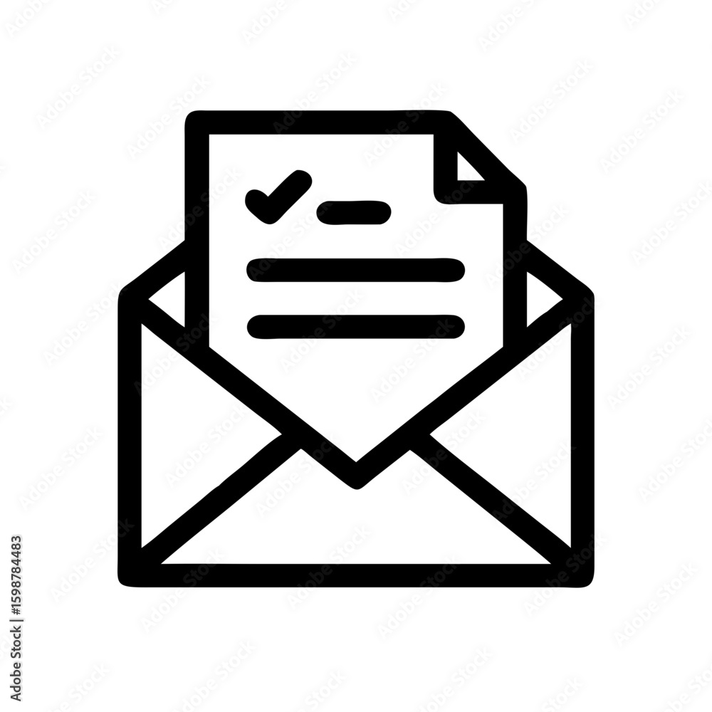 Poster email confirmation icon vector illustration for message received and completed task notification des