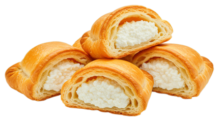 Delicious cream cheese filled croissants fresh baked pastries sweet breakfast food baked goods dessert food item