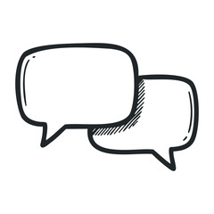 Naklejka premium Hand-drawn speech bubbles icon for communication and dialogue concepts. Vector illustration
