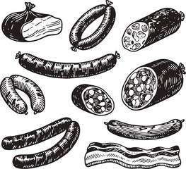 Assortment of Sausages and Deli Meats