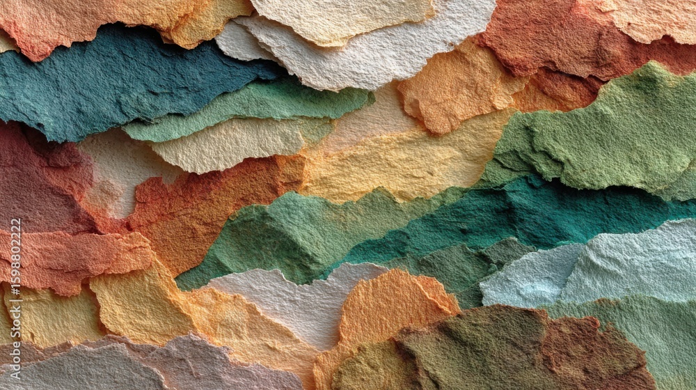 Aufkleber a pile of paper with different colors and textures. concept of chaos and disorder, with the various 