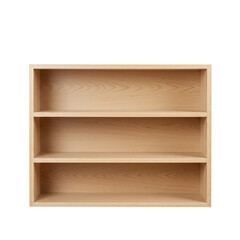 wooden shelves isolated on white background 