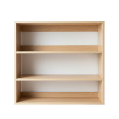 wooden shelves isolated on white background 