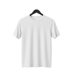 white t shirt on hanger isolated on white background