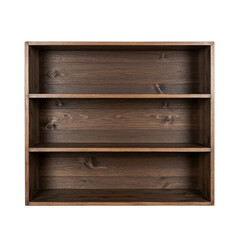 wooden shelves isolated on white background 