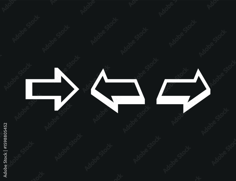 Fototapete white halftone arrow icon vector graphic swipe symbol icons design elements illustration set isolate