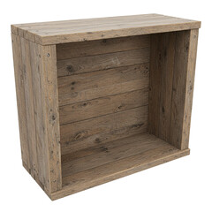 wooden box isolated on white background 