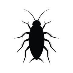 Insect silhouette vector illustration of a cockroach.
