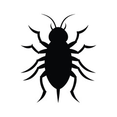 Insect silhouette vector illustration of a springtail.