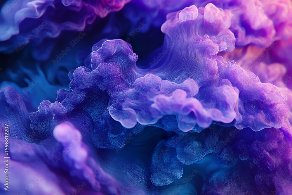 Poster abstract purple waves with flowing lines and soft lighting background