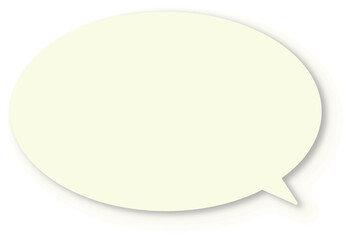 ドロップシャドウのある黄色い楕円形のふきだし